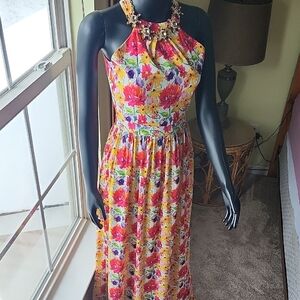 Floral Halter Maxi Dress